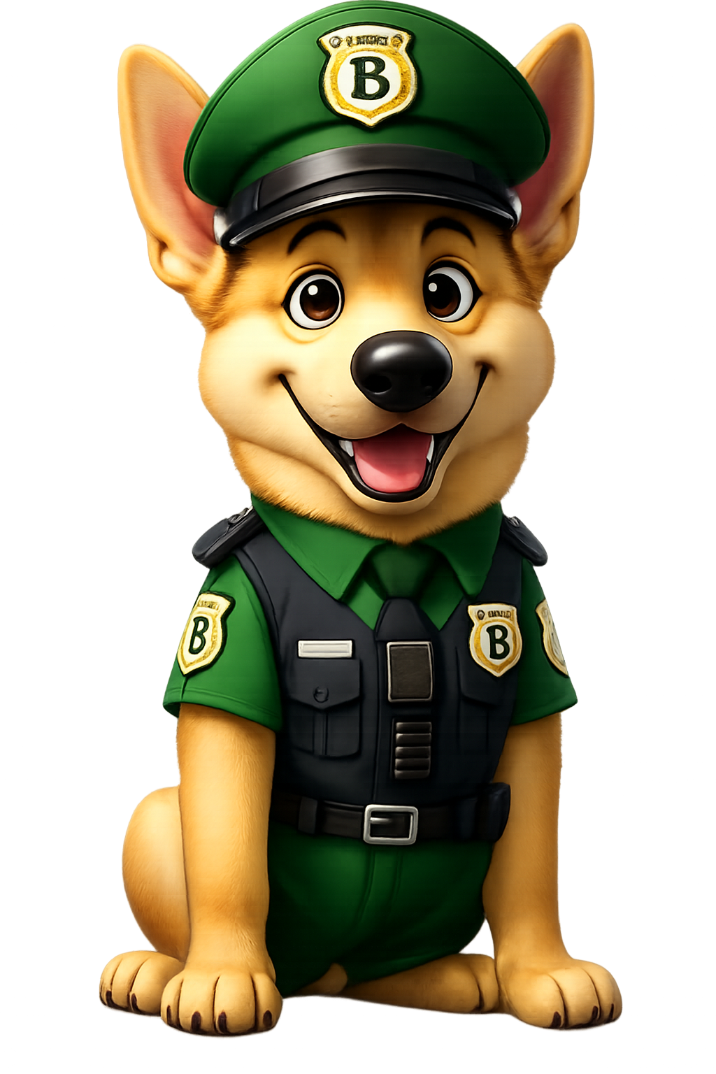 Mascote Big Quality — cuidado e vigilância