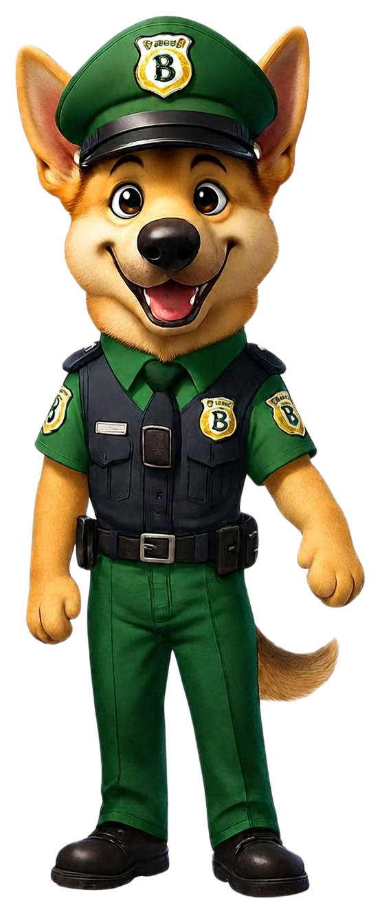Mascote Big Quality — vigilância e proximidade